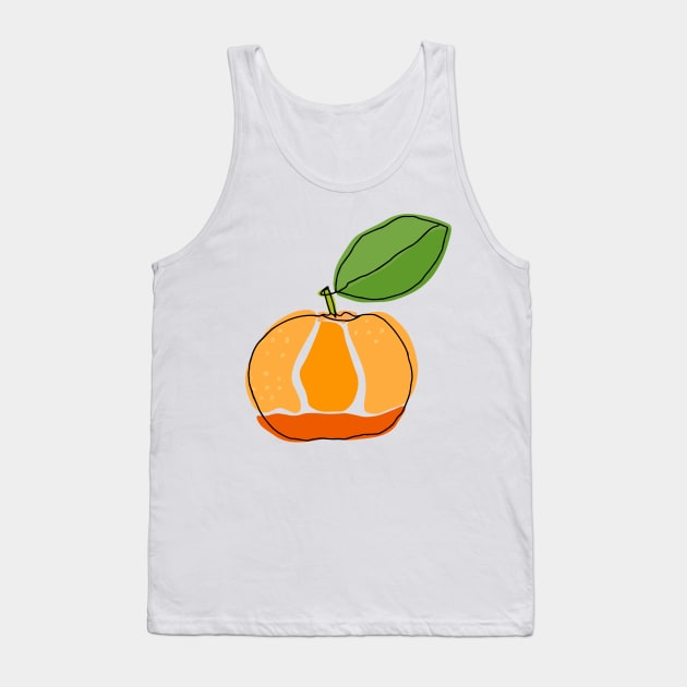 Orange line art Tank Top by MutchiDesign